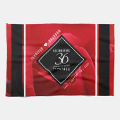 Elegant 36th Roos Wedding Jubileum Celebration Theedoek (Horizontaal)