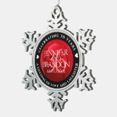 Elegant 36th Roos Wedding Jubileum Celebration Tin Sneeuwvlok Ornament (Rechts)