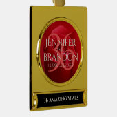 Elegant 36th Roos Wedding Jubileum Celebration Verguld Banner Ornament (Rechts)