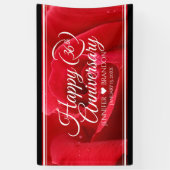 Elegant 36th Roos Wedding Jubileum Spandoek (Verticaal)