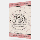 Elegant 37th Alabaster Wedding Jubileum Acryl Bord (Hoek)