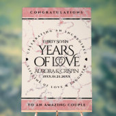 Elegant 37th Alabaster Wedding Jubileum Acryl Bord (Neutraal)