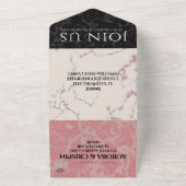 Elegant 37th Alabaster Wedding Jubileum All In One Uitnodiging (Buitenkant)