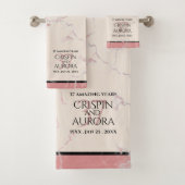 Elegant 37th Alabaster Wedding Jubileum Bad Handdoek (Insitu)