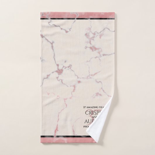 Elegant 37th Alabaster Wedding Jubileum Bad Handdoek (Handdoek)