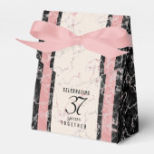 Elegant 37th Alabaster Wedding Jubileum Bedankdoosjes (Voorkant Zijde)