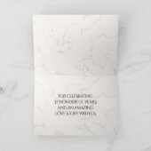 Elegant 37th Alabaster Wedding Jubileum Bedankkaart (Binnen)