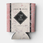 Elegant 37th Alabaster Wedding Jubileum Blikjeskoeler (Voorkant)