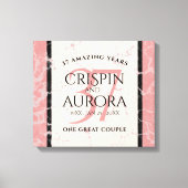 Elegant 37th Alabaster Wedding Jubileum Canvas Afdruk (Voorkant)