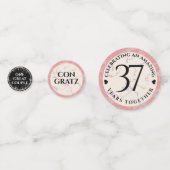 Elegant 37th Alabaster Wedding Jubileum Confetti (Voorkanten)