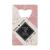 Elegant 37th Alabaster Wedding Jubileum Creditkaart Flessenopener (Achterkant)