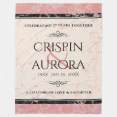 Elegant 37th Alabaster Wedding Jubileum Fleece Deken (Voorkant)