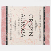 Elegant 37th Alabaster Wedding Jubileum Fleece Deken (Voorkant (Horizontaal))