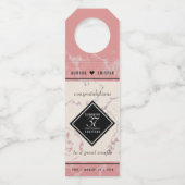 Elegant 37th Alabaster Wedding Jubileum Flessenhanger (Achterkant)