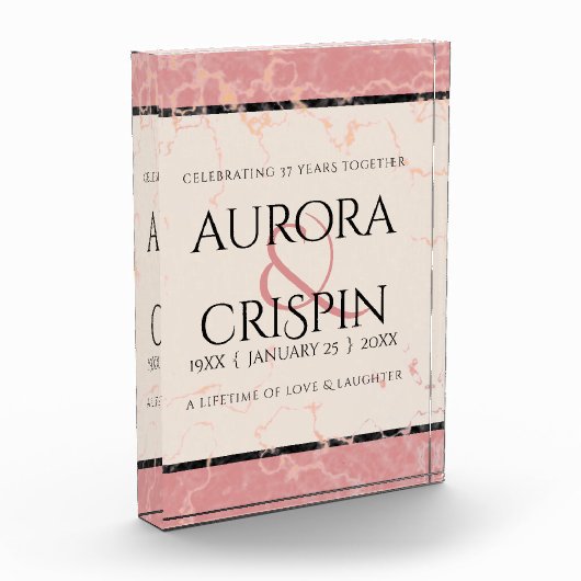 Elegant 37th Alabaster Wedding Jubileum Fotoblokken (Links)