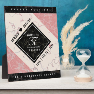 Elegant 37th Alabaster Wedding Jubileum Fotoplaat