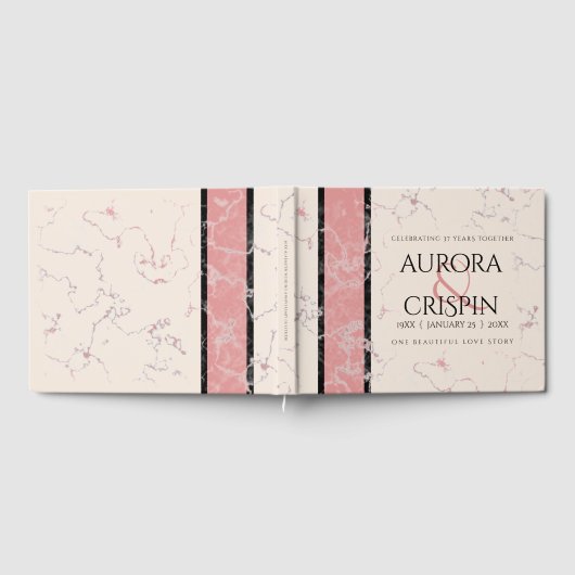 Elegant 37th Alabaster Wedding Jubileum Gastenboek (Volledig)