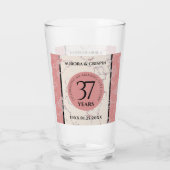 Elegant 37th Alabaster Wedding Jubileum Glas (Achterkant)