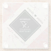 Elegant 37th Alabaster Wedding Jubileum Glazen Onderzetter (Achterkant)