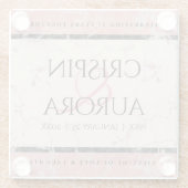 Elegant 37th Alabaster Wedding Jubileum Glazen Onderzetter (Achterkant)