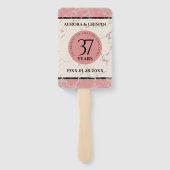 Elegant 37th Alabaster Wedding Jubileum Handwaaier (Achterkant)