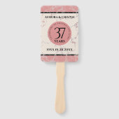 Elegant 37th Alabaster Wedding Jubileum Handwaaier (Voorkant)