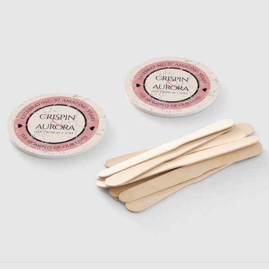 Elegant 37th Alabaster Wedding Jubileum Handwaaier (Niet-gemonteerd)