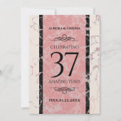 Elegant 37th Alabaster Wedding Jubileum Kaart (Voorkant)