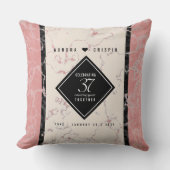 Elegant 37th Alabaster Wedding Jubileum Kussen (Voorkant)