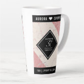 Elegant 37th Alabaster Wedding Jubileum Latte Mok (Rechterhoek)