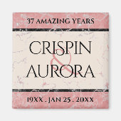 Elegant 37th Alabaster Wedding Jubileum Magneet (Voorkant)