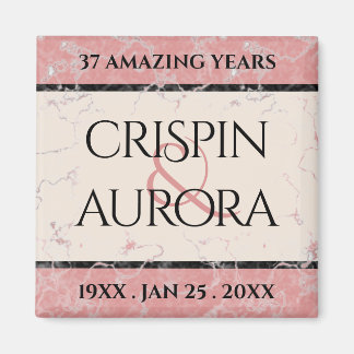 Elegant 37th Alabaster Wedding Jubileum Magneet