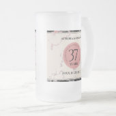 Elegant 37th Alabaster Wedding Jubileum Matglas Bierpul (Voorkant rechts)