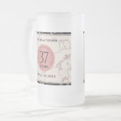 Elegant 37th Alabaster Wedding Jubileum Matglas Bierpul (Voorkant links)