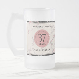 Elegant 37th Alabaster Wedding Jubileum Matglas Bierpul