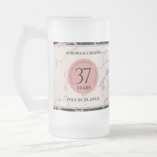 Elegant 37th Alabaster Wedding Jubileum Matglas Bierpul