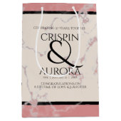 Elegant 37th Alabaster Wedding Jubileum Medium Cadeauzakje (Voorkant)