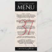 Elegant 37th Alabaster Wedding Jubileum Menu (Voorkant)