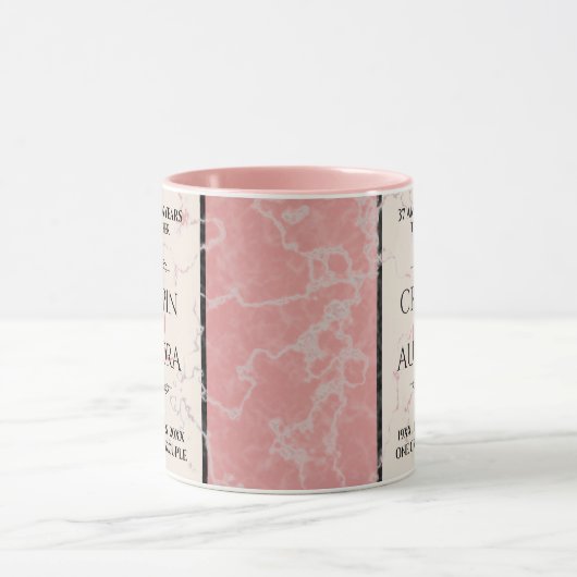 Elegant 37th Alabaster Wedding Jubileum Mok (Midden)