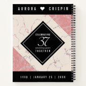 Elegant 37th Alabaster Wedding Jubileum Notitieboek (Achterkant)