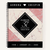 Elegant 37th Alabaster Wedding Jubileum Notitieboek (Voorkant)