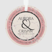 Elegant 37th Alabaster Wedding Jubileum Ornament (achterkant)