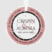 Elegant 37th Alabaster Wedding Jubileum Ornament (achterkant)