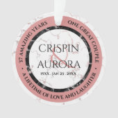 Elegant 37th Alabaster Wedding Jubileum Ornament (voorkant)