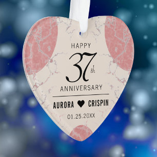 Elegant 37th Alabaster Wedding Jubileum Ornament