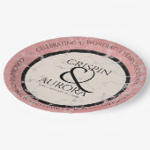 Elegant 37th Alabaster Wedding Jubileum Papieren Bordje (Gekanteld)