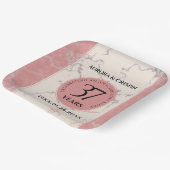 Elegant 37th Alabaster Wedding Jubileum Papieren Bordje (Gebogen)