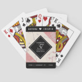 Elegant 37th Alabaster Wedding Jubileum Pokerkaarten (Achterkant)