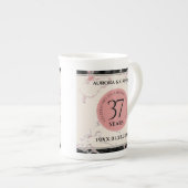 Elegant 37th Alabaster Wedding Jubileum Porselein Kop (Voorkant rechts)