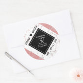 Elegant 37th Alabaster Wedding Jubileum Ronde Sticker (Envelop)